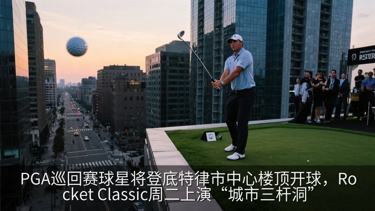 PGA巡回赛球星将登底特律市中心楼顶开球，Rocket Classic周二上演“城市三杆洞”