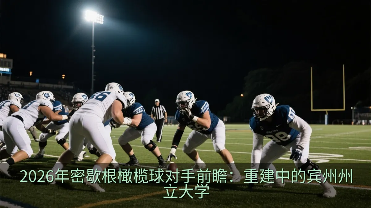 大学橄榄球比赛中双方在开球线激烈对抗